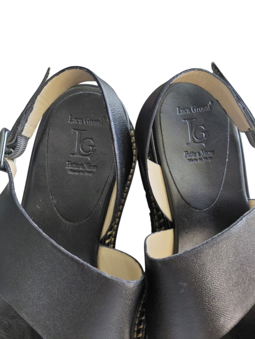 Women's Black Platform Slingback Sandals with Chunky Lug Sole Size 7-8 - Picture 4 of 12